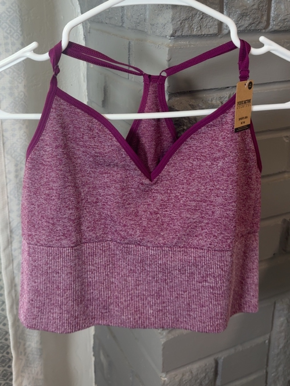 PINK Victoria's Secret Heathered Magenta Sports Bralette